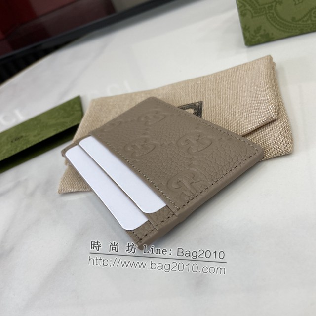 Gucci專櫃古馳最新款Emblem系列超柔軟荔克色壓花/全皮卡包 jh2092型號：815883